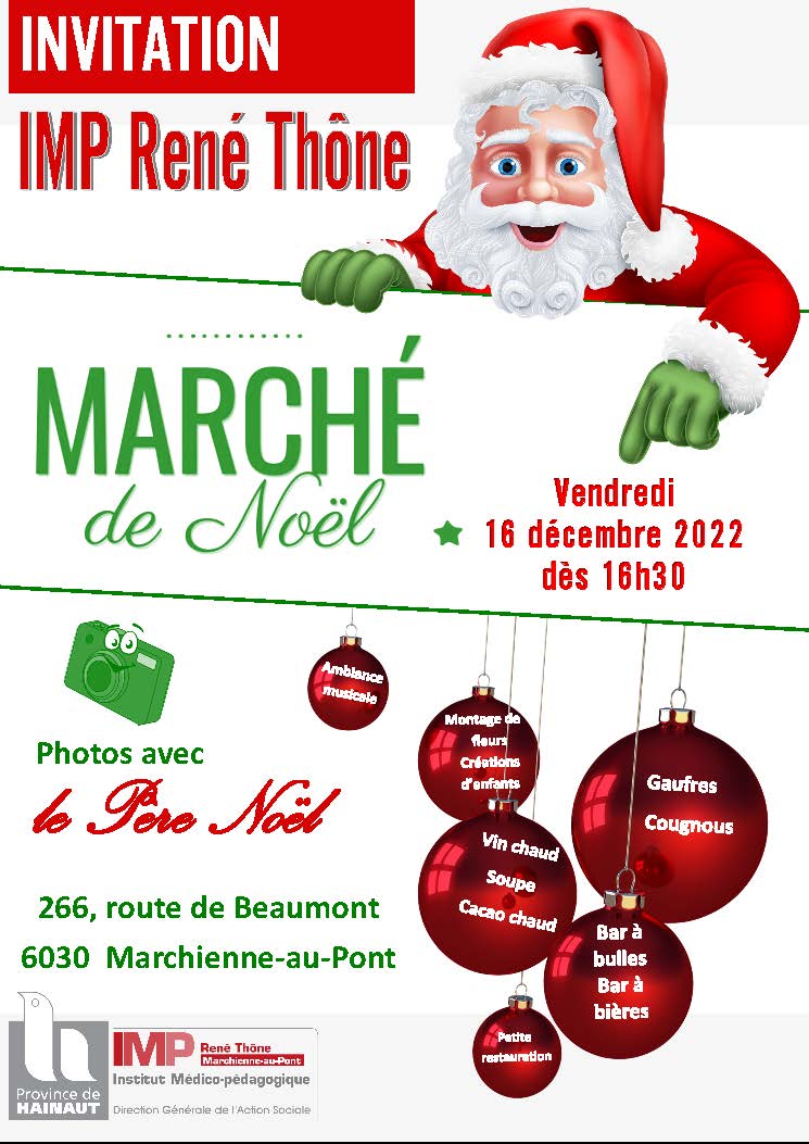 Affiche du marché de Noël de l'IMP de Marchienne-au-Pont
